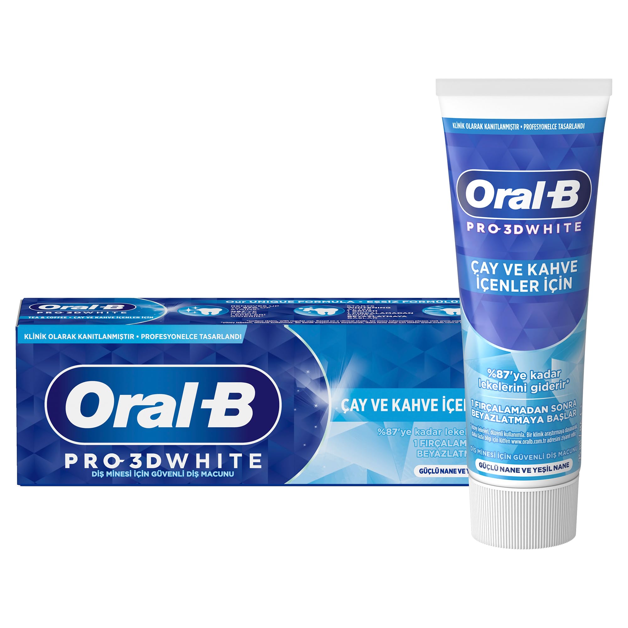 Oral‑B Pro 3D White Çay ve Kahve İçenler için Diş Macunu (75 ml)
