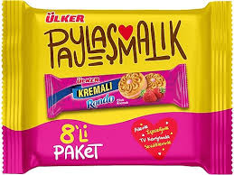 Ülker kremalı sandviç bisküvi 8 li çilekli